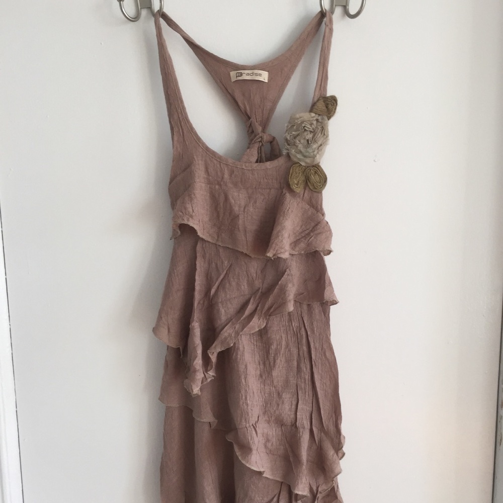 Light, tan dress, large (linen like fabric)
